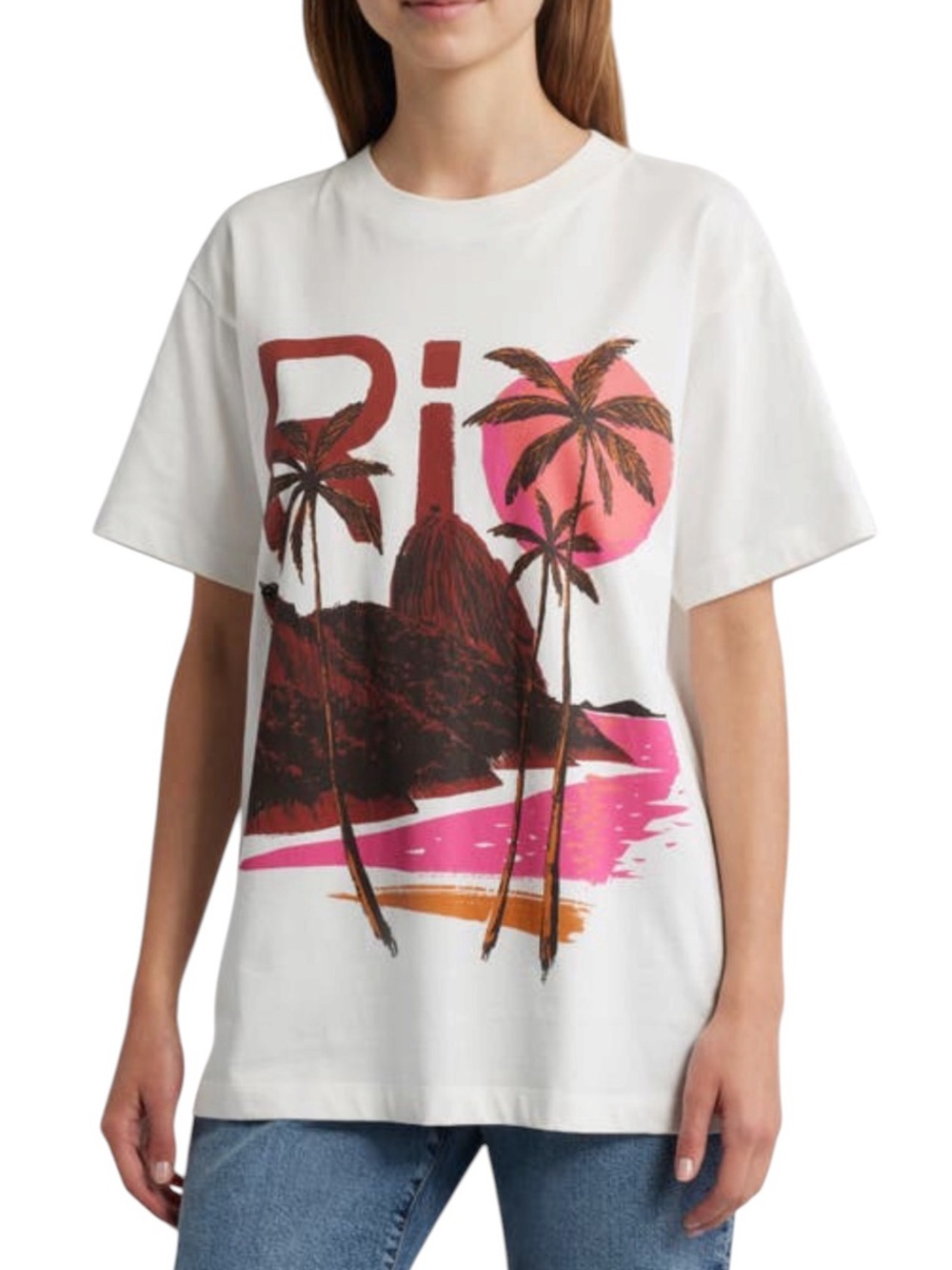 FARM Rio Short Sleeve Graphic T-Shirt Casual Classic Streetwear Size Large